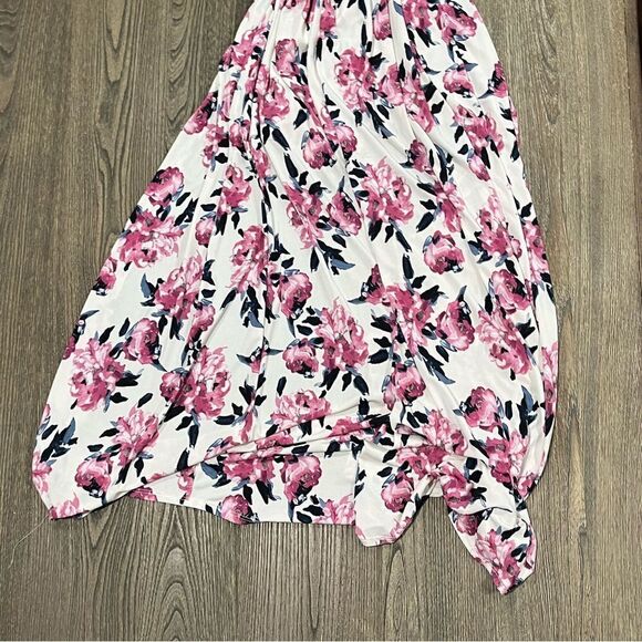 Peach Love California Romper Duster Back Floral Pattern Sleeveless Pink White M - Picture 8 of 9